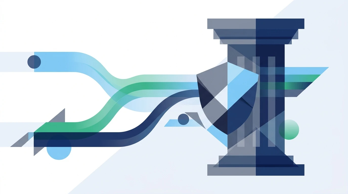 Editorial illustration of US LLC formation and remote digital business bank account opening for non-resident founders